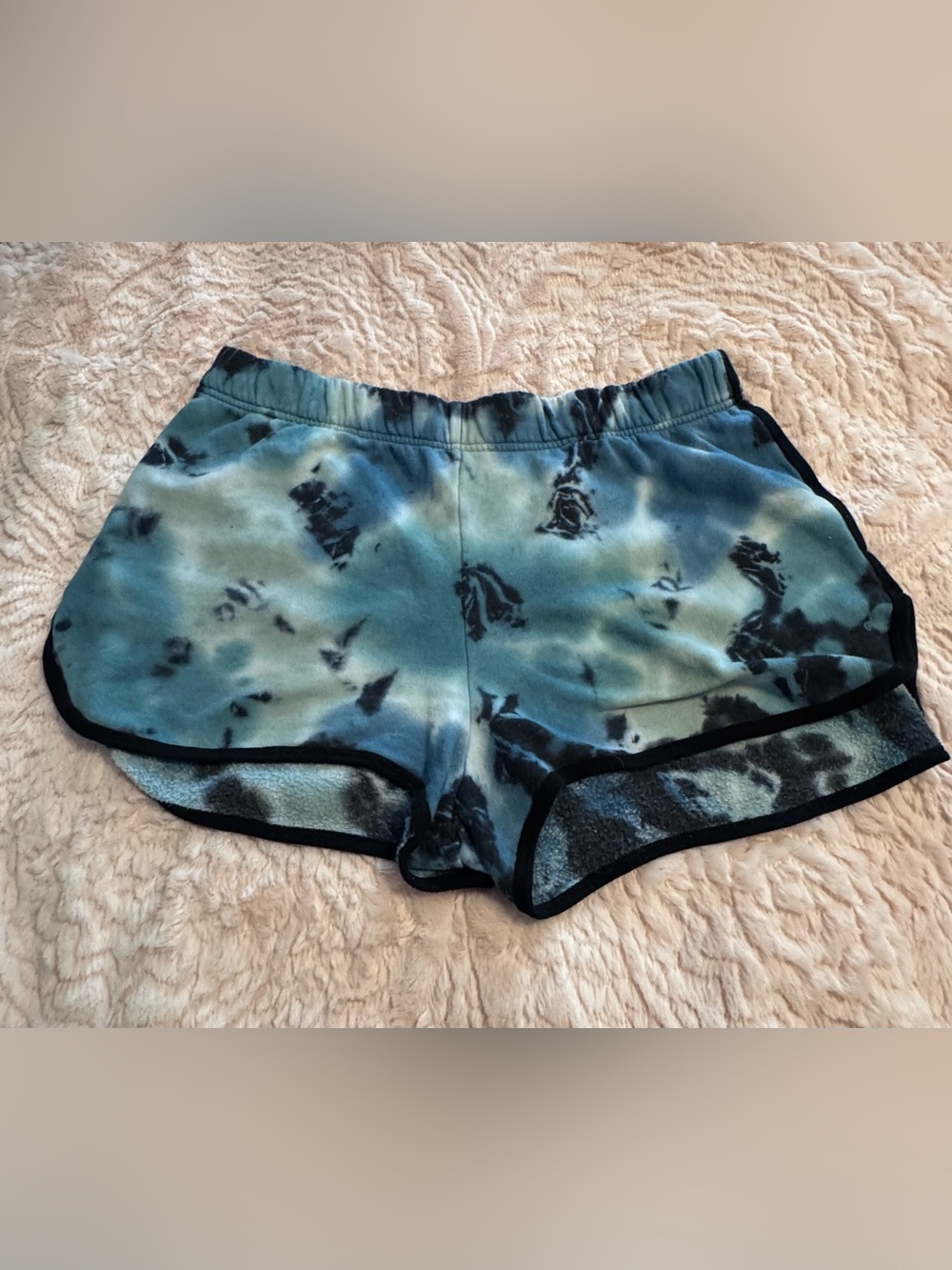 PINK Victoria's Secret Blue Tie-Dye Shorts with Back Logo.